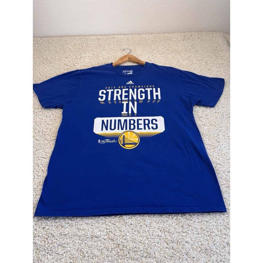 Golden State Warriors 2015 NBA Champions Adidas T Shirt Mens XL Finals Blue